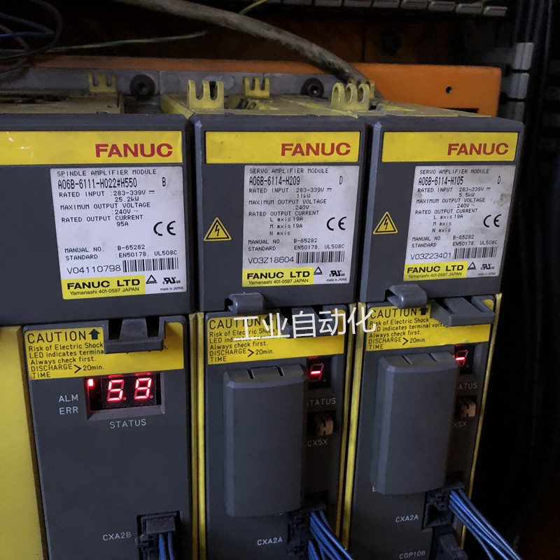 發(fā)那科數(shù)控系統(tǒng)維修 A06B-6111-H022#H550主軸驅(qū)動器報59修理
